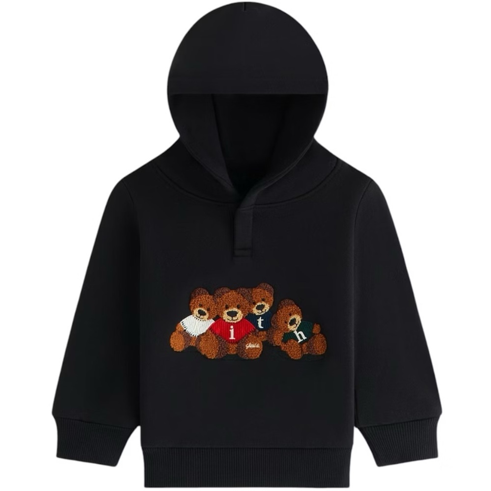 Kith Kithmas baby teddy and friends Williams Black Hoodie